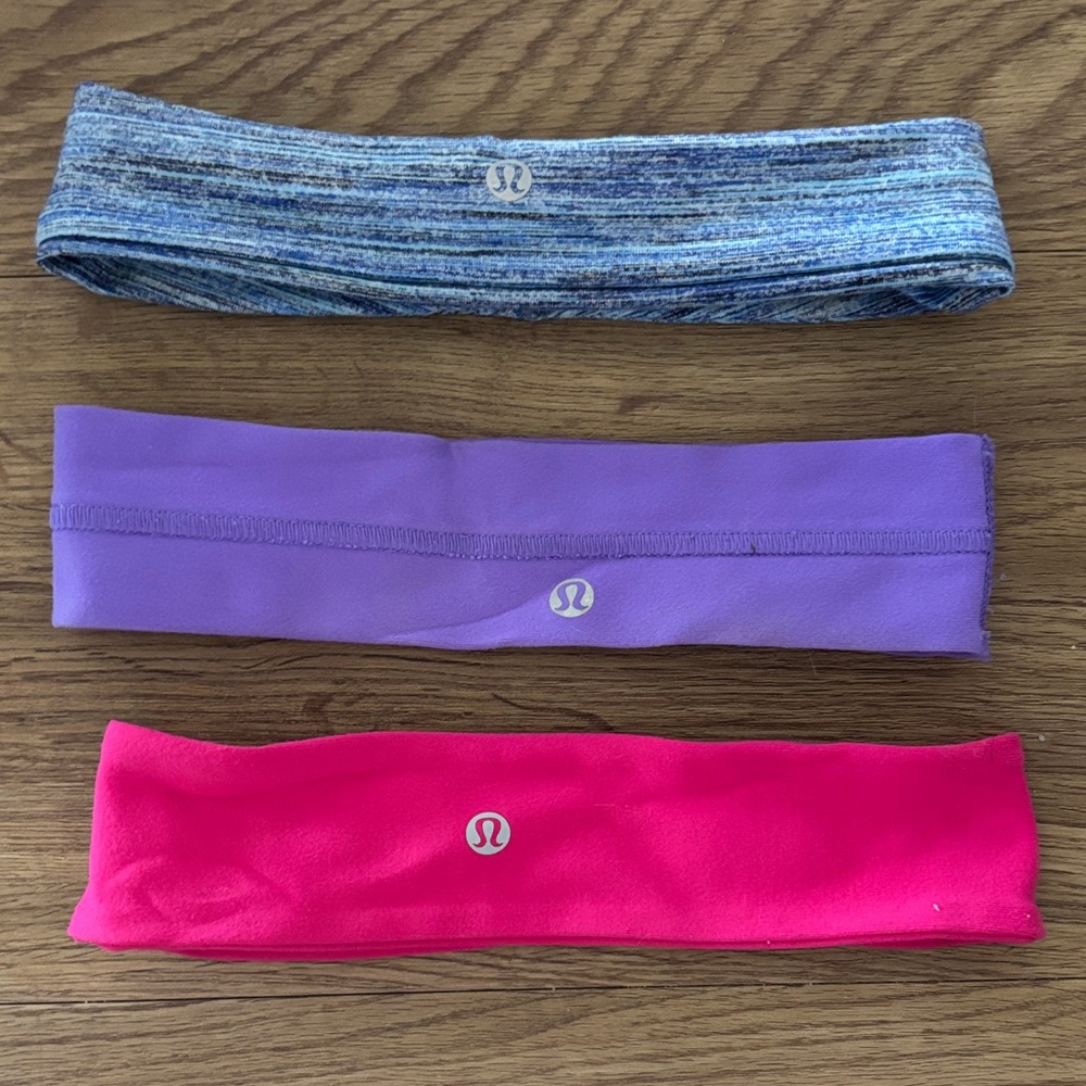 lululemon athletica Blue, Purple, and Pink Headbands